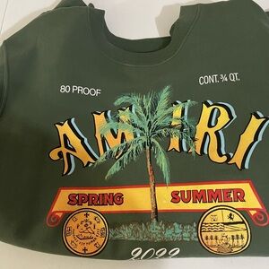 AMIRI Green and Yellow Crewneck Sweater